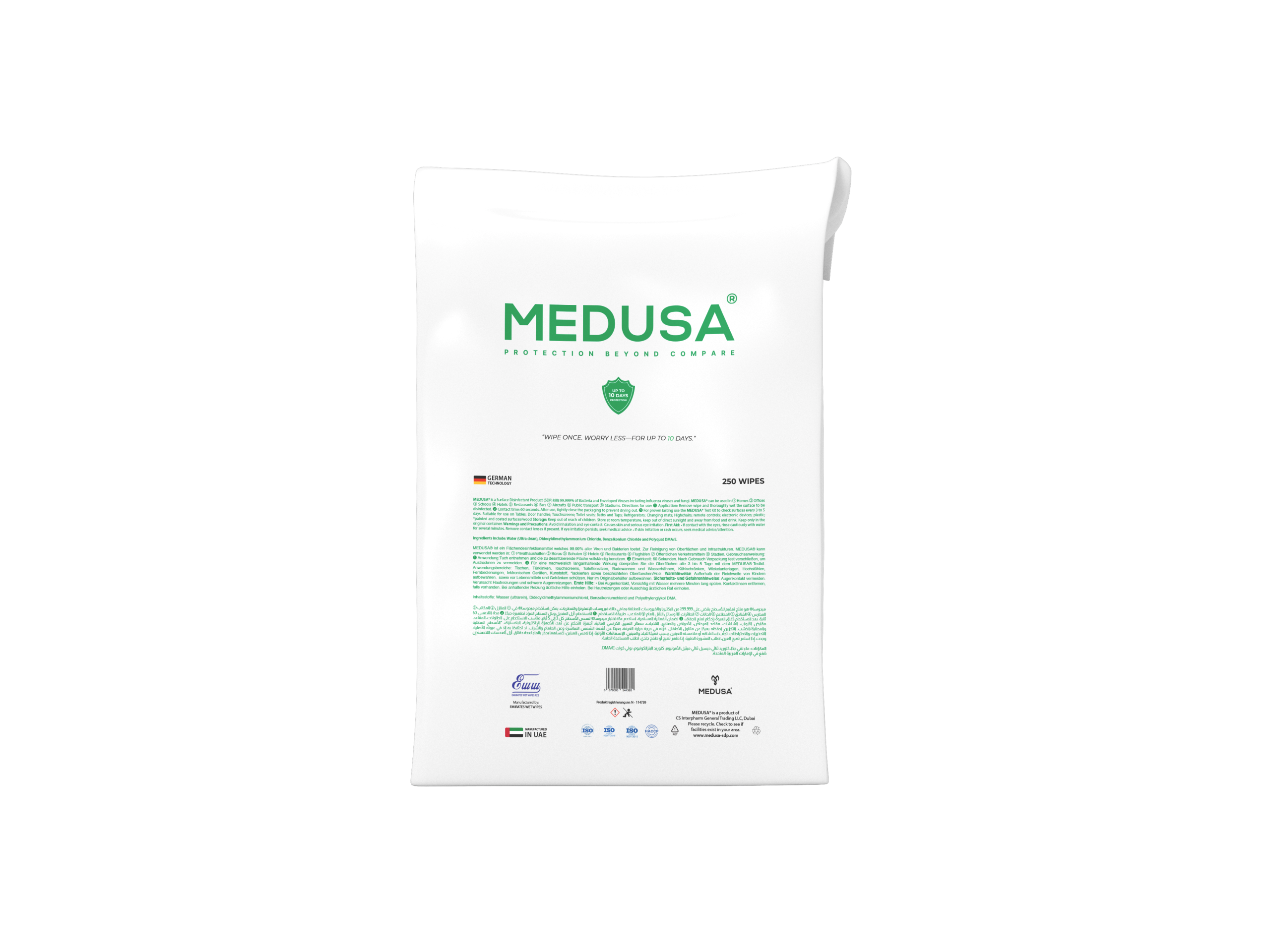 MEDUSA - Alcohol Free - Wipes Pouch 250 Refill 01